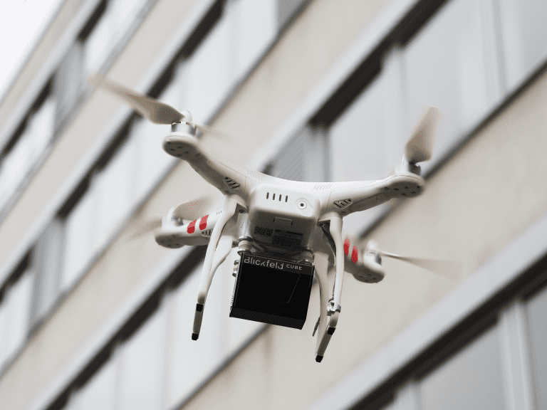 Drone with Blickfeld LiDAR sensor Cube 1