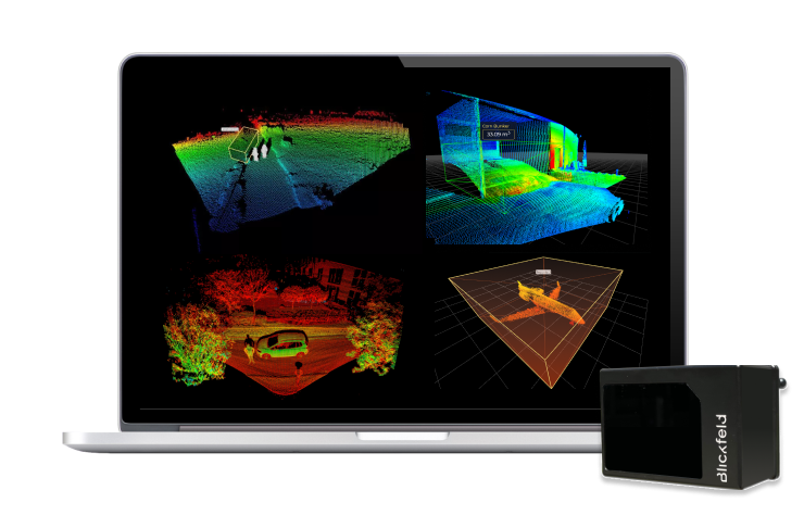 Laptop Pointclouds LiDAR sensor Blickfeld Qb2
