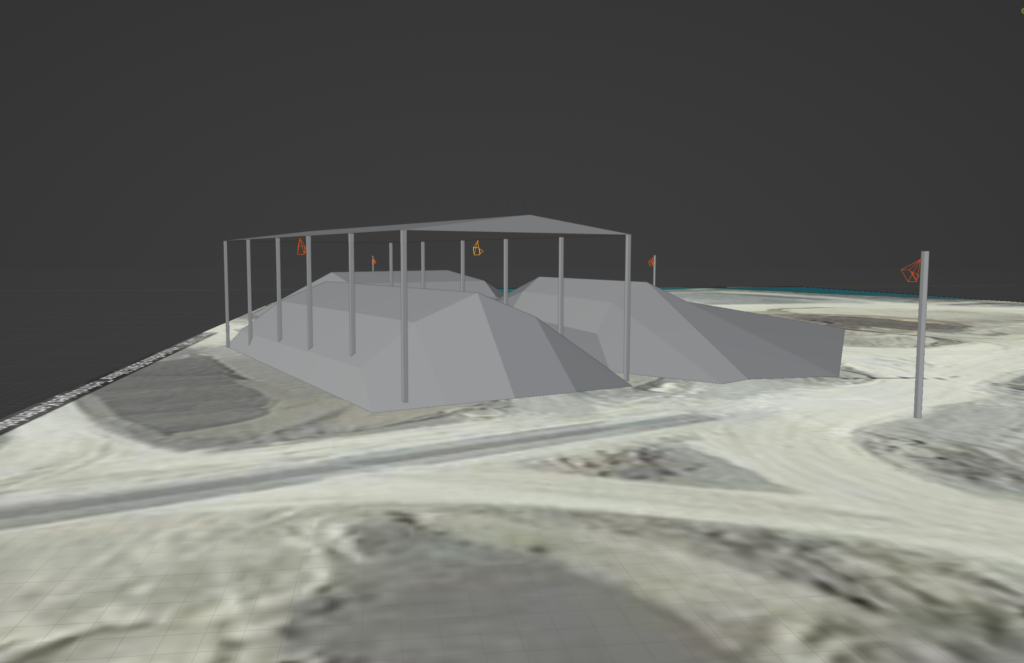Virtual placement of LiDAR sensors in preparation for a site volumetric survey